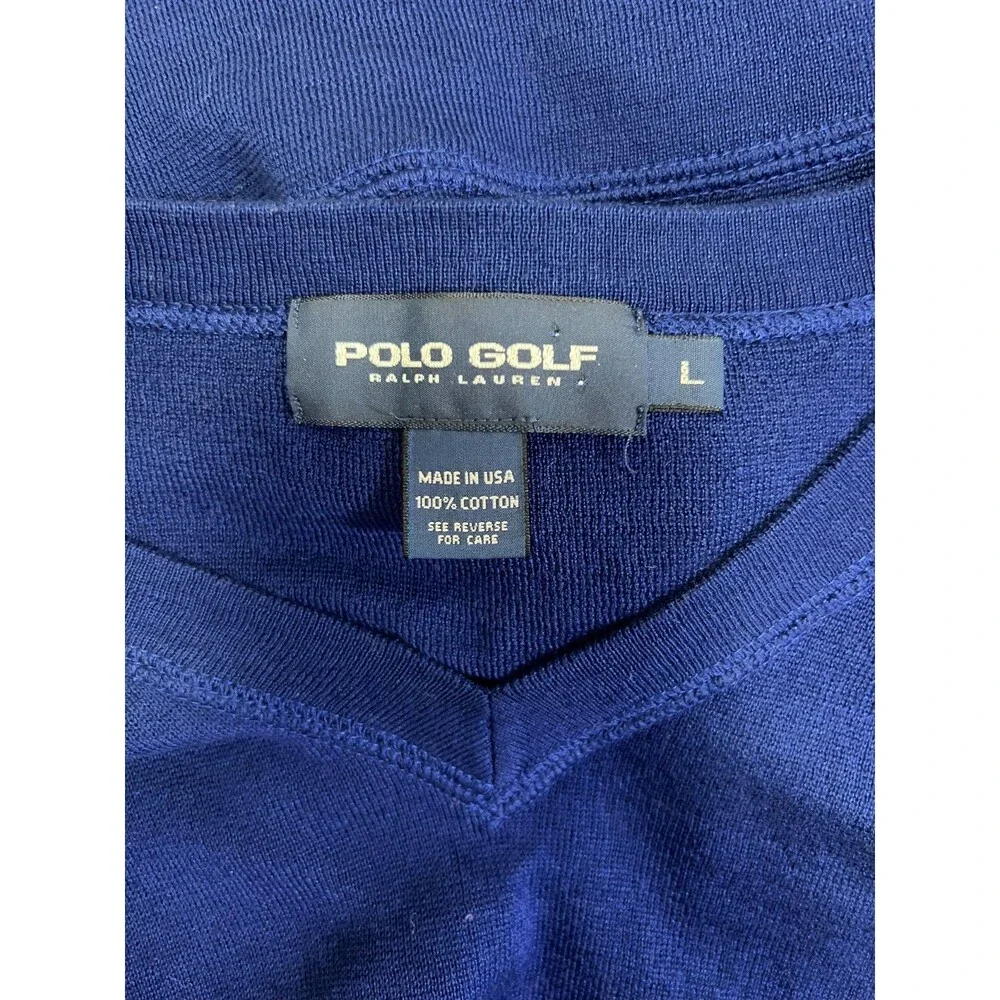 Polo Ralph Lauren Sweater Vest Mens Large Navy Pima Cotton Recent Label SIZE L